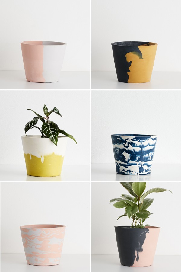 Capra Designs eco water-based resin planters.