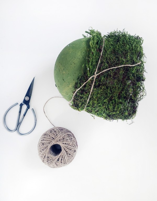 DIY faux foliage hanging string plants step 1