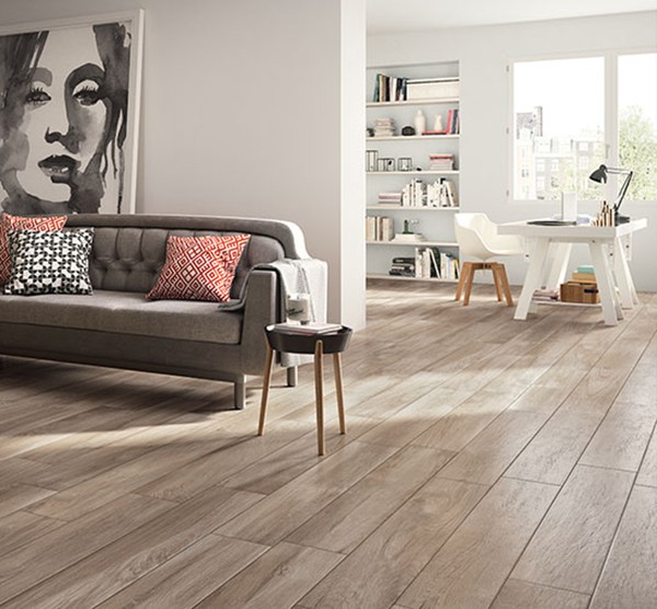 Porcelain tiles with the look of wood