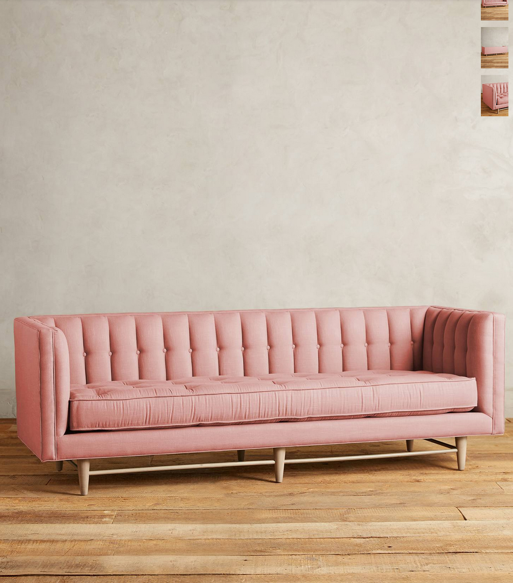 Best pink sofa Anthropologie We Are Scout