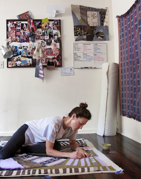 Pauline Boyd of Counterpane in her studio