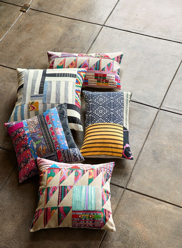 Textile homewares by Pauline Boyd of Counterpane for Pottery Barn