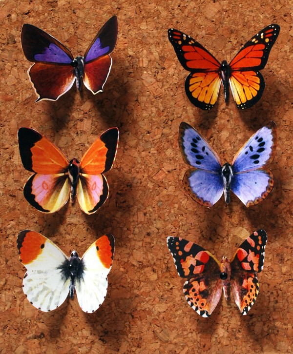 DIY butterfly push pins with free butterfly printables