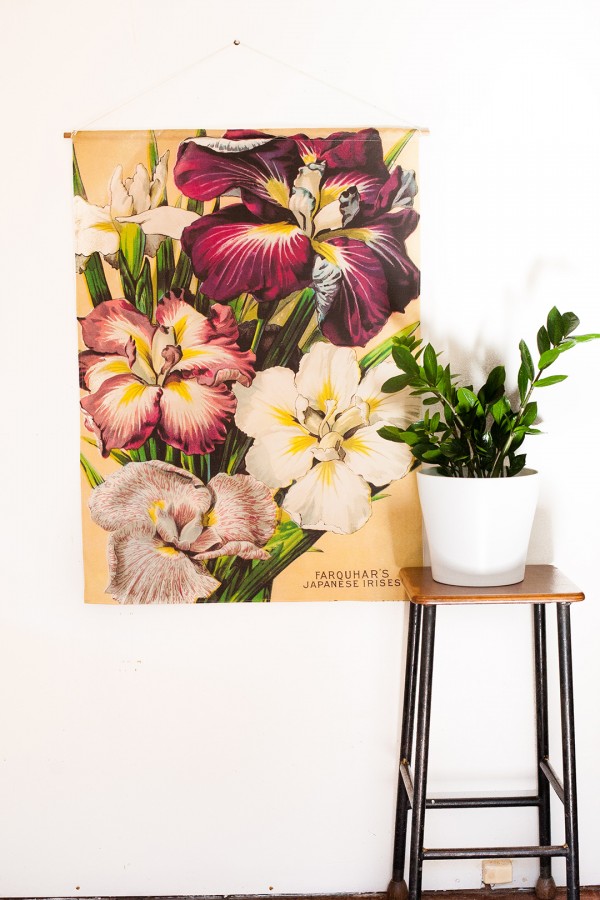 My Bearded Pigeon Japanese Iris fabric wall hangings