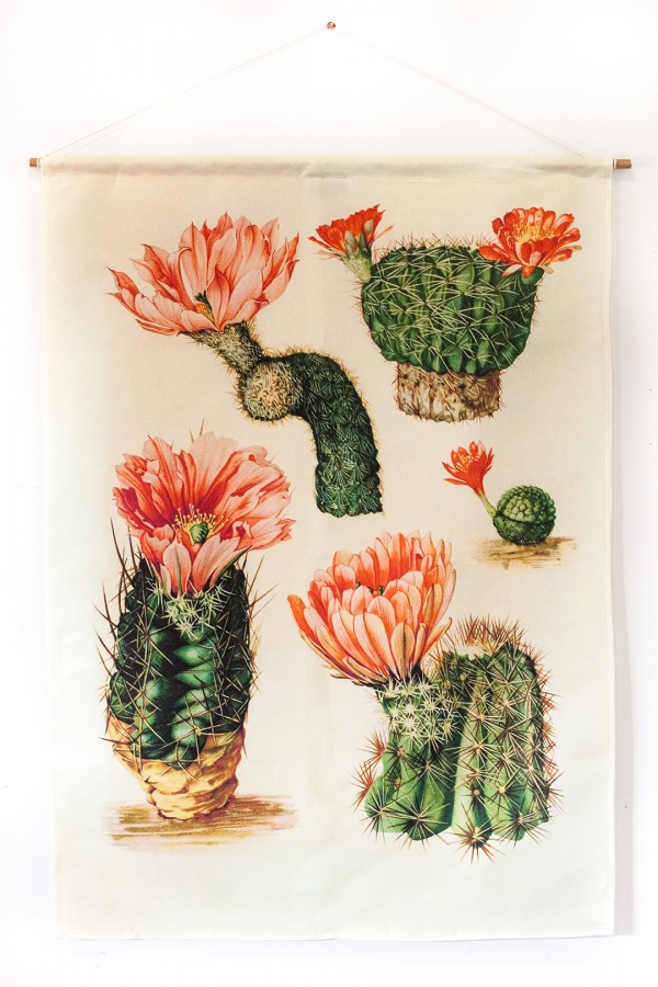 My Bearded Pigeon pink cactus fabric wall hangings