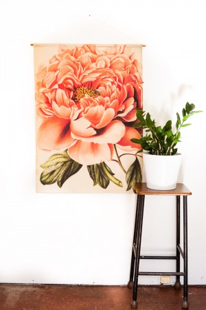 My Bearded Pigeon pink peony wall hanging