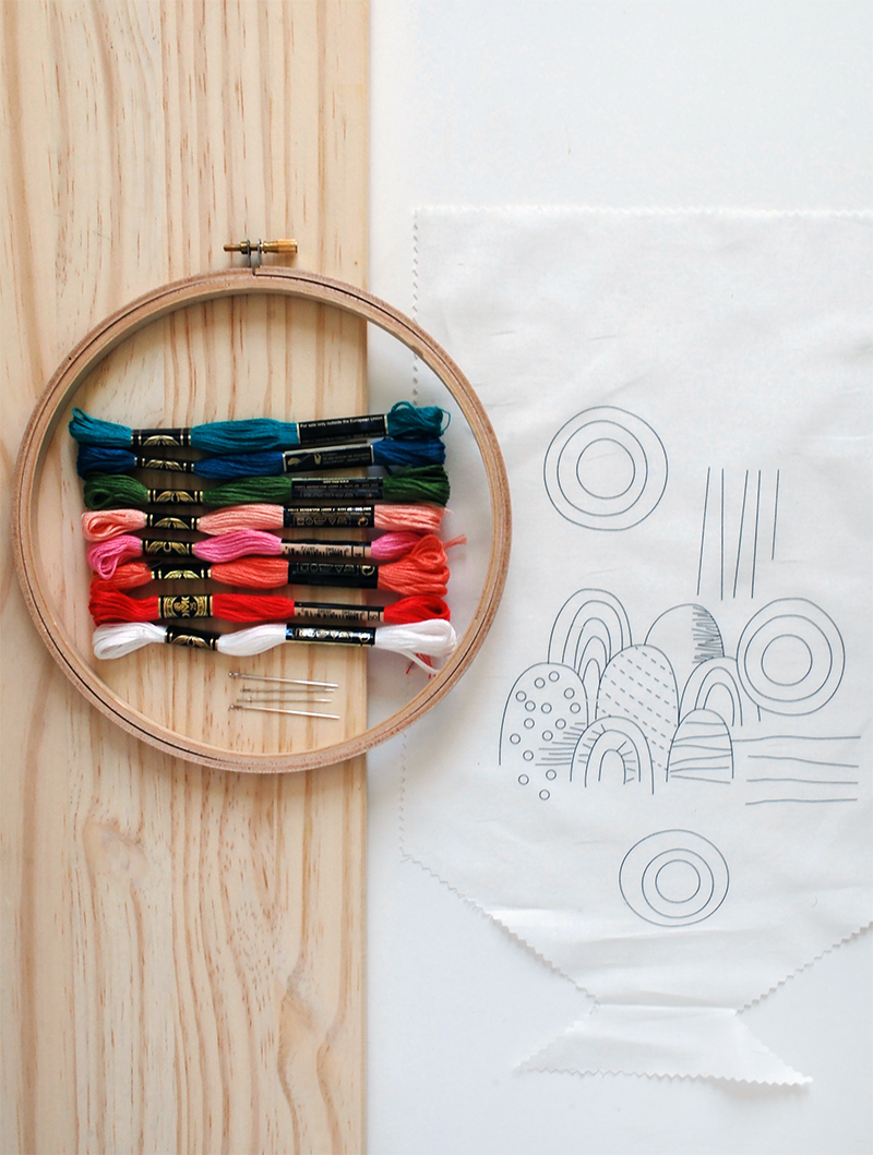 Embroidered wall hanging kit. Etsy Make for Good.