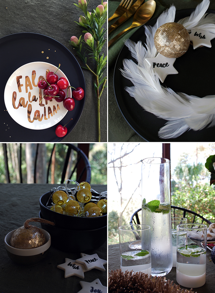 How to style a black Christmas table setting. A palette of dark hues can be evocative and rich - not dark or dull at all.