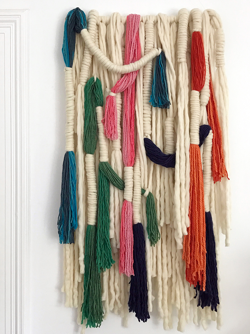 Step by step guide to making this wrapped wool wall hanging