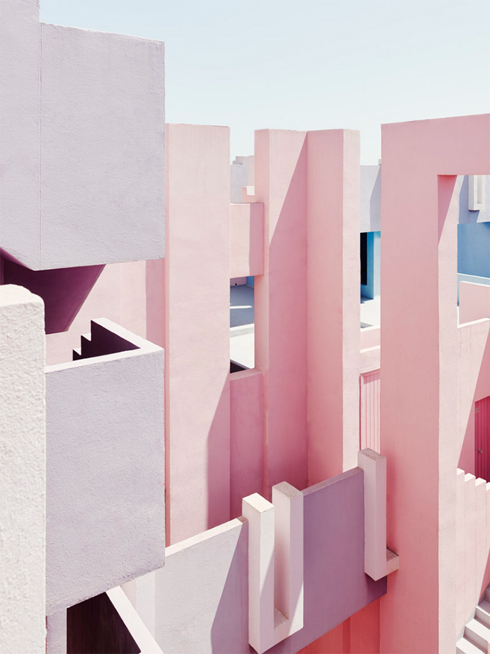 La Muralla Roja in Spain. Architect Ricardo Bofill.