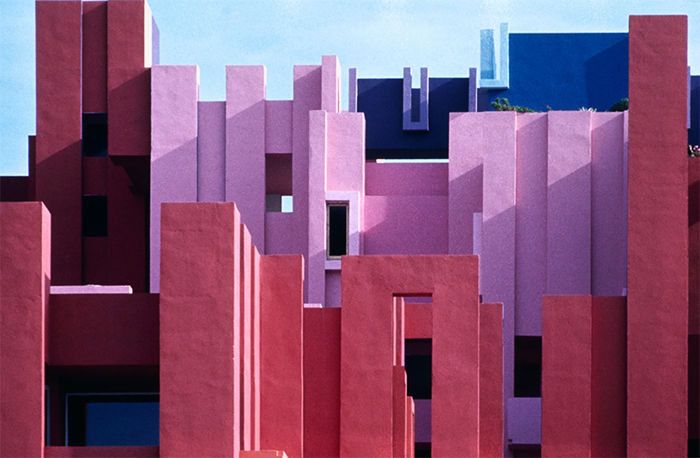 La Muralla Roja in Spain. Architect Ricardo Bofill.