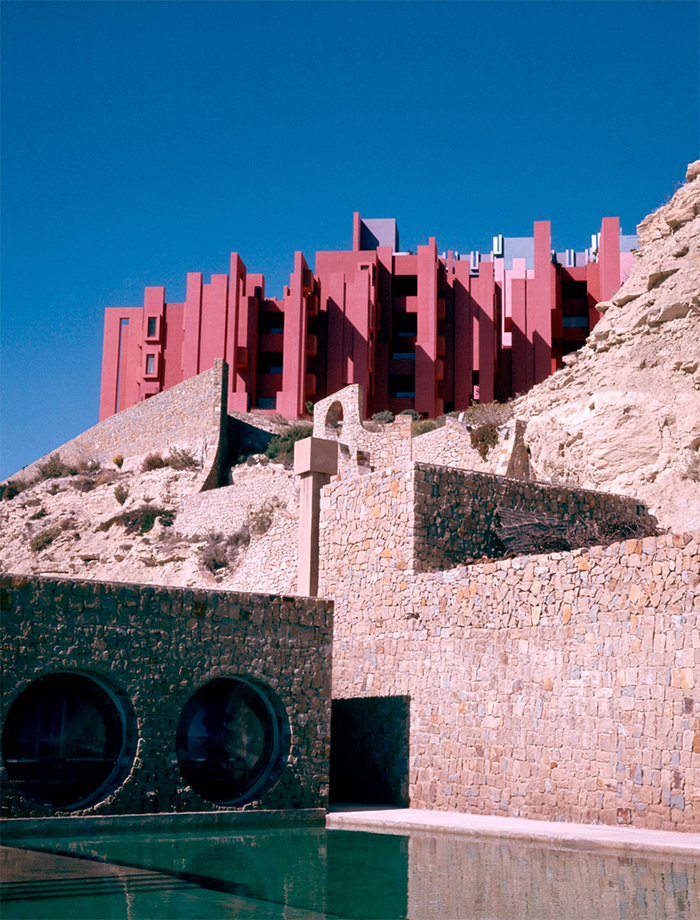 La Muralla Roja in Spain. Architect Ricardo Bofill.