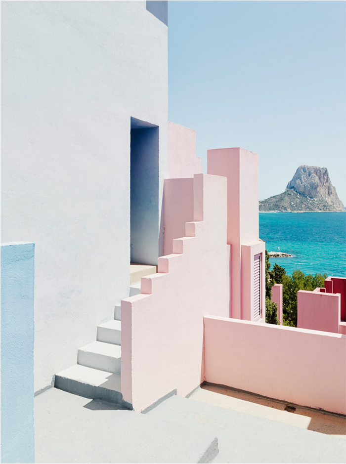 La Muralla Roja in Spain. Architect Ricardo Bofill.