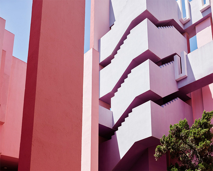 La Muralla Roja in Spain. Architect Ricardo Bofill.