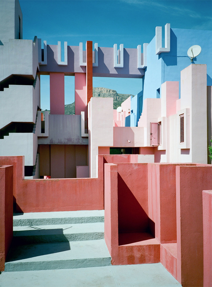 La Muralla Roja in Spain. Architect Ricardo Bofill.