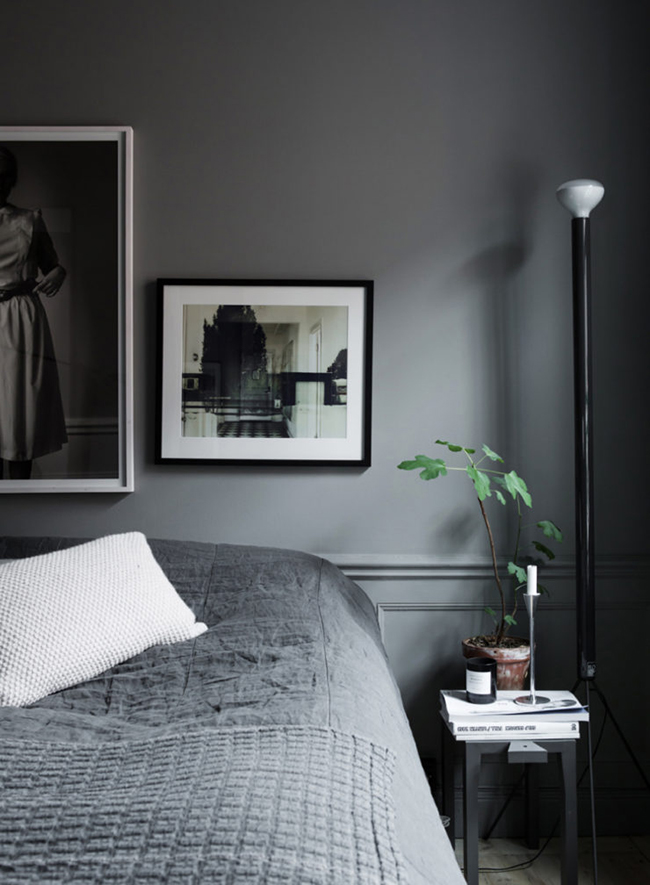 Grey interiors trend. The home of Swedish stylist Lotta Agaton.