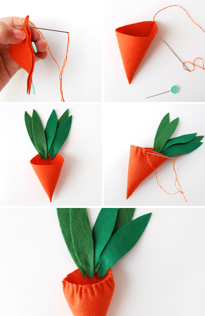 Easter craft idea - mini bunny softie in a carrot sleeping bag