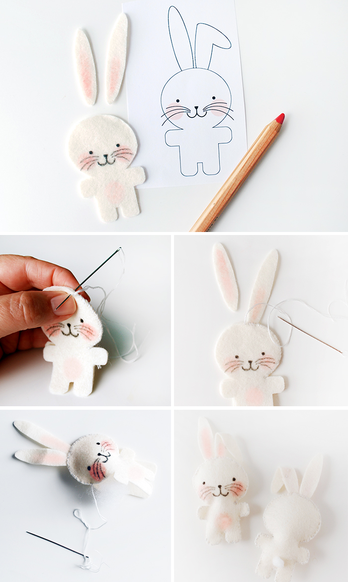 Easter craft idea - mini bunny softie in a carrot sleeping bag