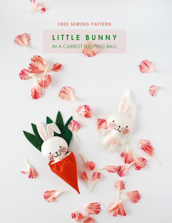 Easter craft idea - mini bunny softie in a carrot sleeping bag