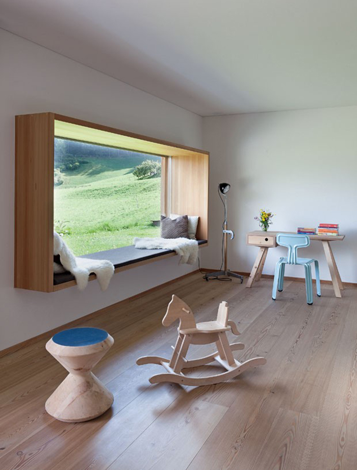 Wood interiors - windo seat detail