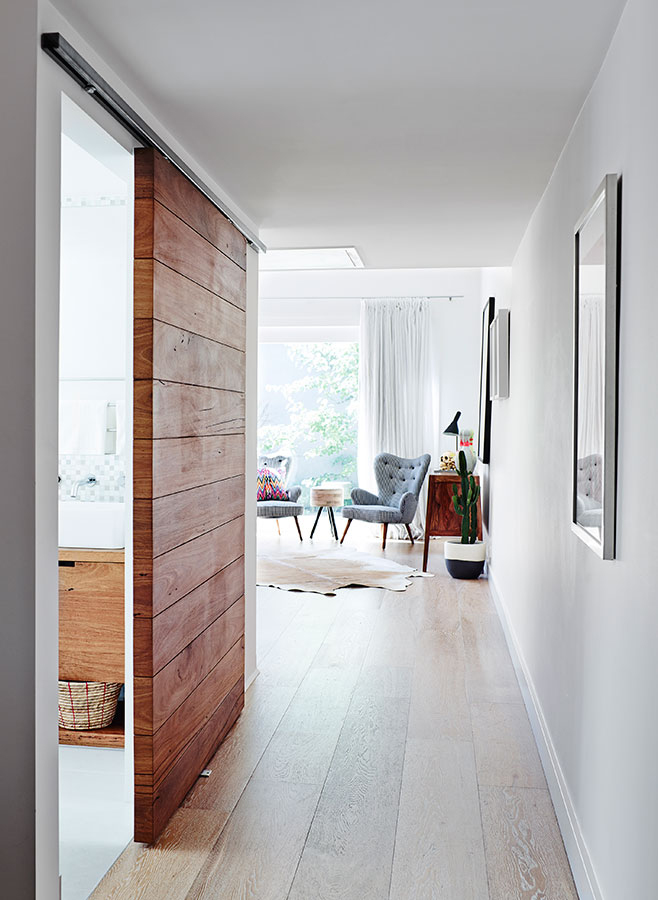 Wood interiors: love this sliding door