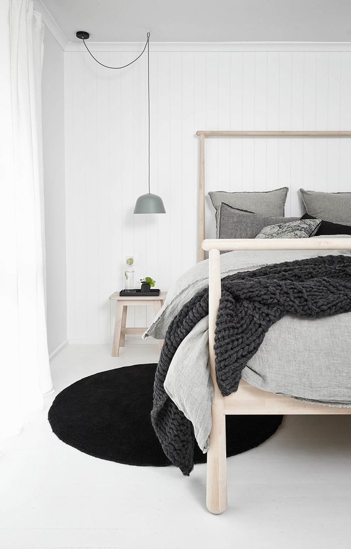 a monochromatic Scandi style holiday home