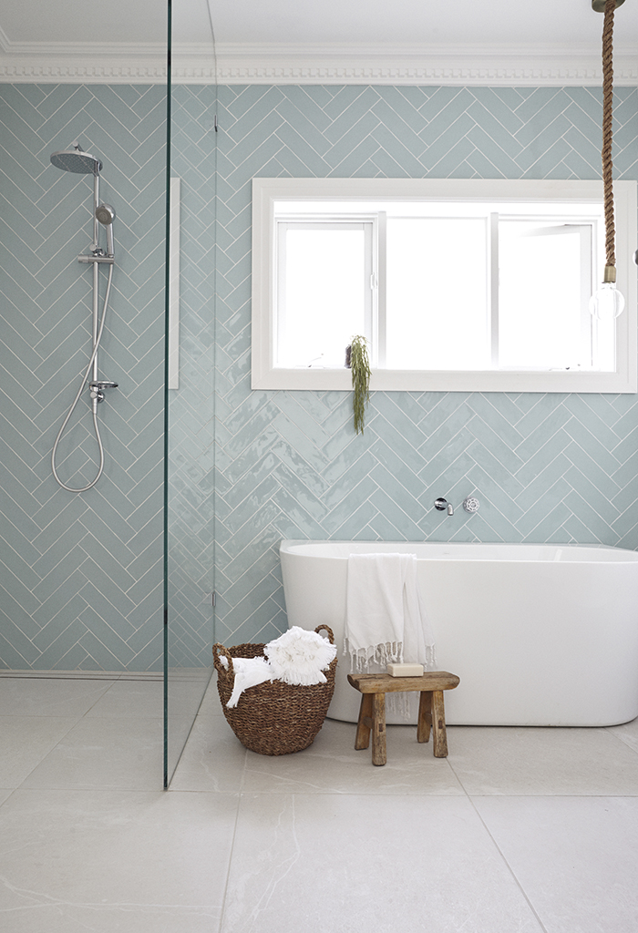 Love the soft colour of these tiles!