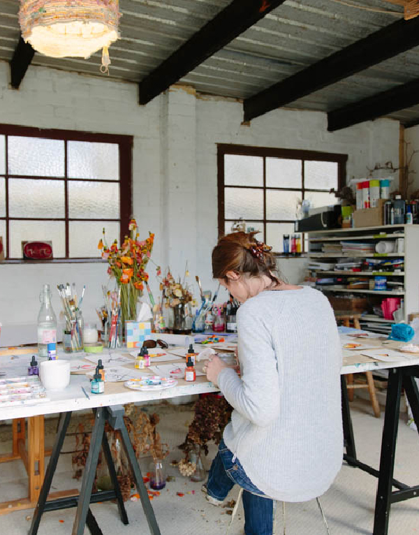 the studio of sydney based artist Fiona Chandler