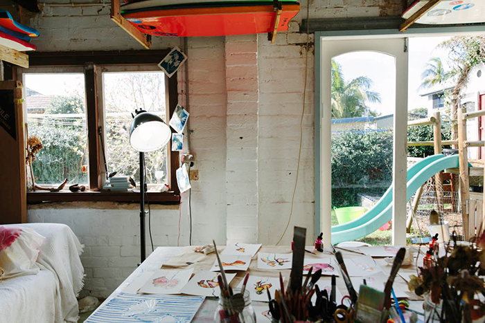 the studio of sydney based artist Fiona Chandler