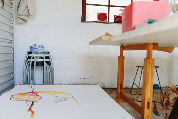 the studio of sydney based artist Fiona Chandler