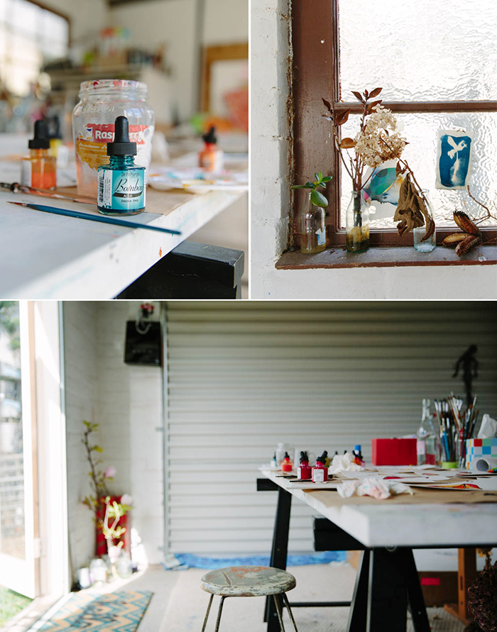 the studio of sydney based artist Fiona Chandler