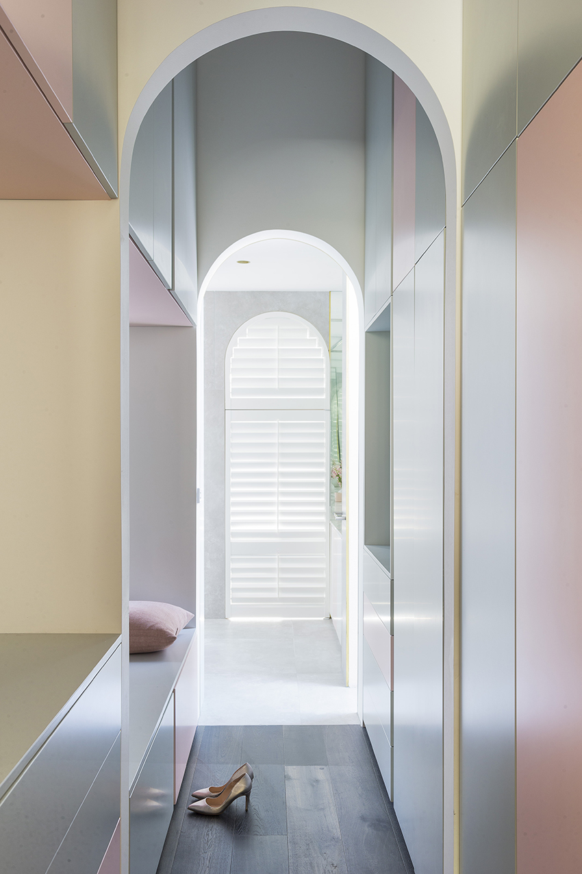 The soft pastel interior of this Victorian cottage by Bagnoli Architects won the Dulux Colour Award 2018. Photo © Ari Hatzis 