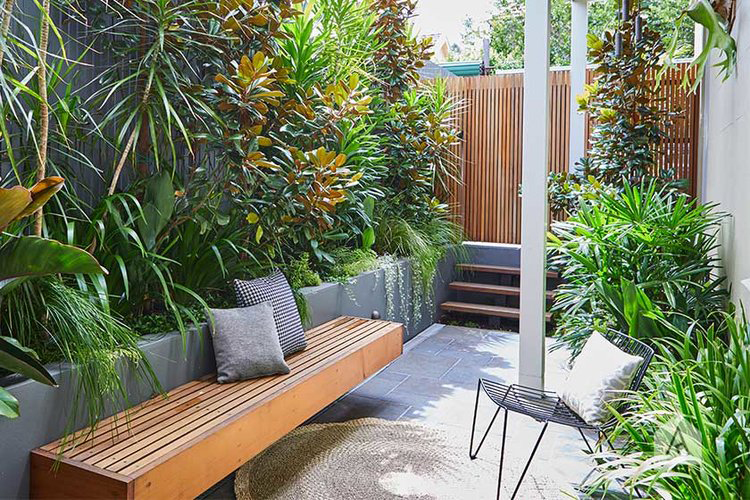 This tiny inner city front garden was designed by Adam Robinson Design to feel like a welcoming oasis.