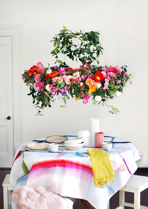 Make A Hanging Flower Chandelier For, How To Hang Flowers From Chandelier