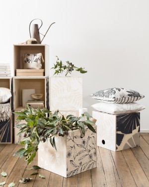 Botanical ply milk crates by Ink & Spindle
