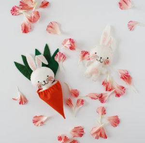 Easter craft idea - mini bunny softie in a carrot sleeping bag